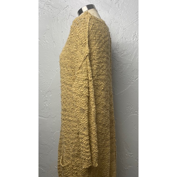 FP Beach Yellow Mustard Laced Up Sweater Dress Size S - Picture 3 of 10
